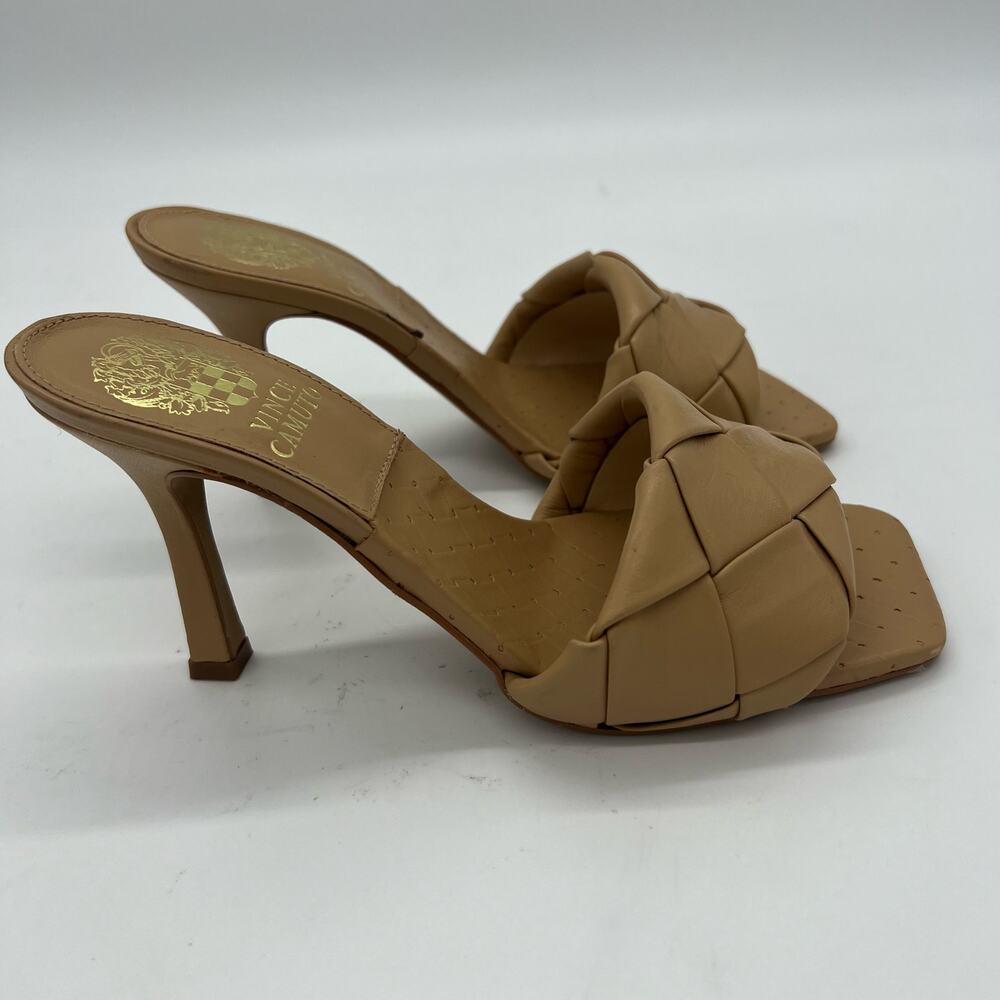 Vince Camuto Brelanie Woven Strap Mule Heels Dulce De Leche Womens Size 6 - Picture 9 of 12